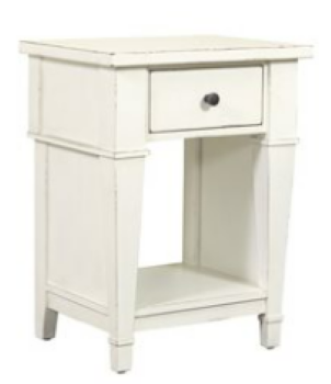 Emerald Stoney Creek White Nightstand with 1 Drawer