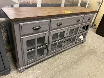 Wesley 68-Inch TV Console with Paned Glass Doors (blemish)
