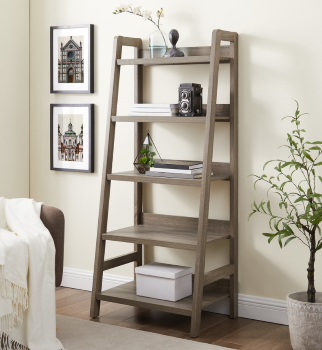 Powell Tracey Grey Ladder Bookcase