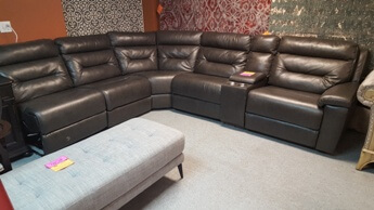 Jason Furniture Leather 6-Piece Power Reclining Sectional (unfinished on the left)