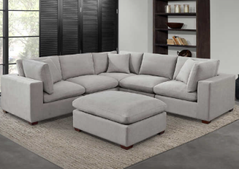 Living Style Lowell Grey Fabric 6-Piece Sectional
