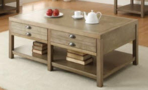 Coaster Natural Finish Hardwood Coffee Table