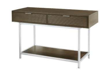 Coaster Escher Espresso & Silver Metal Console Table