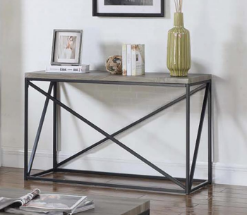 Coaster Sonoma Grey Console Table with Metal Base