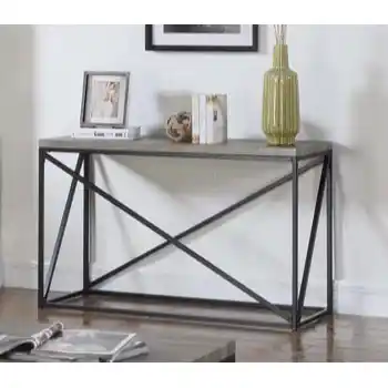 Coaster Sonoma Grey Console Table with Metal Base