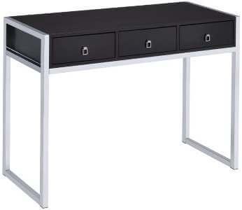 Coaster Cappuccino & Silver Metal Console Table