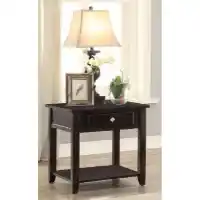 Coaster Walnut Finish Side Table with 1 Drawer