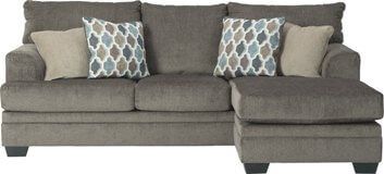 Ashley Dunlop Slate Sofa with Reversible Chaise