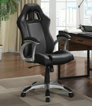 Coaster Black & Grey Faux Leather Gaming Chair