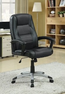 Coaster Adjustable Black Desk Chair with Arms