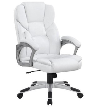 Coaster Wilson White Faux Leather Adjustable Desk Chair