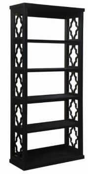 Coaster Black Bookcase with Decorative Side Pattern