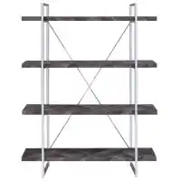 Coaster Rustic Grey 63-Inch Bookcase