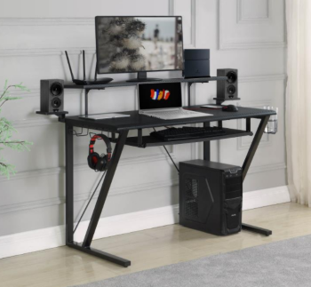 Coaster Tech Spec Carbon Fiber & Metal Gaming Desk