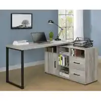 Coaster Hartford Driftwood Grey Finish L-Shape Desk