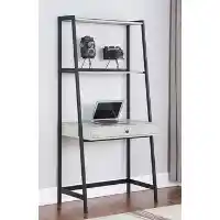 Coaster Black Metal & Greystone Finish Desk