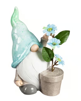 10-Inch Gnome Statue with LED Lights