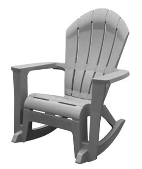 Outdoor Grey Resin Frame Adirondack Rocking Chair