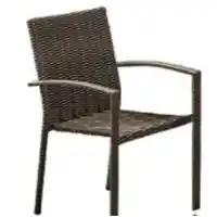 Dark Brown PVC Wicker Wrapped Side Chair