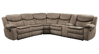 Homelegance Bastrop Brown Fabric 3-Piece Reclining Sectional with Console