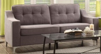 Homelegance Murana Silver Sofa with Chrome Legs