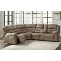 Ashley Raven 3-Piece Power Reclining Sectional with Right-Hand Console