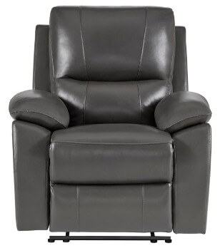 Homelegance Greeley Charcoal Top Grain Leather Recliner