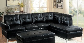 Homelegance Barrington Black Faux Leather 2-Piece Sectional