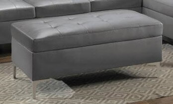 Homelegance Barrington Grey Faux Leather Ottoman