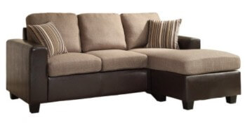 Homelegance Two-Tone Brown Sofa with Reversible Chaise