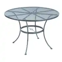 Black Steel Round 42-Inch Outdoor Dining Table
