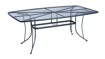 Black Steel Rectangular 70-Inch Outdoor Dining Table