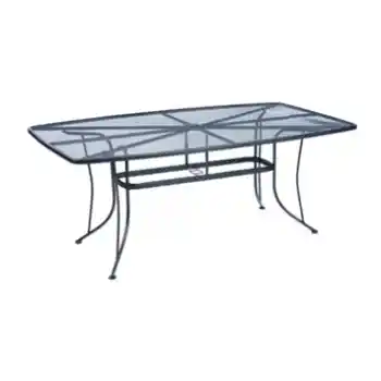 Black Steel Rectangular 70-Inch Outdoor Dining Table