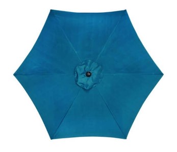 9-Foot Ocean Blue Tilt Outdoor Umbrella with White Metal Frame