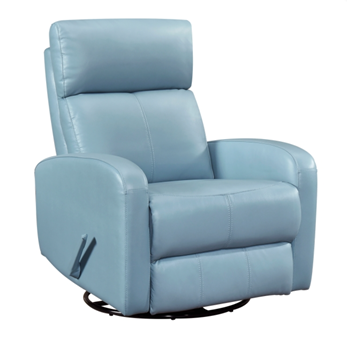 Homelegance Sorrento Sky Blue Leather Swivel Glider/Recliner