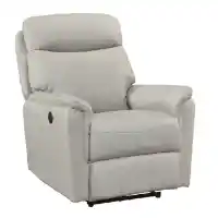 Homelegance Leif Grey Leather Power Recliner