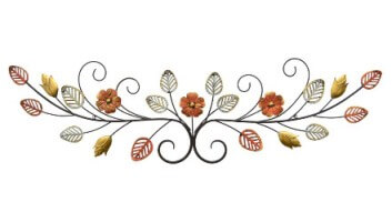 Three Hands Multicolored Floral Metal Wall Art