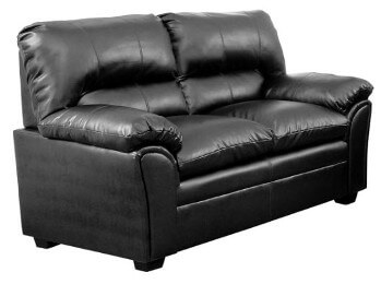 Homelegance Talon Black Faux Leather Loveseat