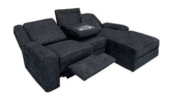 Homelegance Monterey Reclining Sofa with Right-Hand Chaise & Drop-Down Console