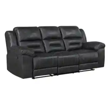 Homelegance Hazen Black Polished Microsuede Reclining Sofa