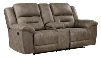 Homelegance Hazen Light Brown Polished Microsuede Reclining Console Loveseat