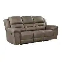 Homelegance Hazen Light Brown Polished Microsuede Reclining Sofa