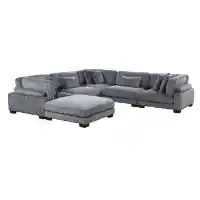 Homelegance Traverse Charcoal 5-Piece Sectional with Ottoman