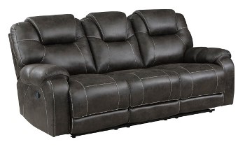 Homelegance Dark Charcoal Microsuede Reclining Sofa