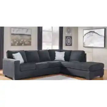 Ashley Alki Slate 2-Piece Sectional with Right-Hand Chaise