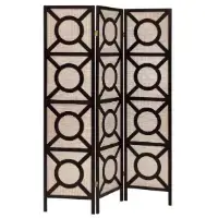 Coaster Milano Cappuccino & Tan 3-Panel Floor Screen/Room Divider