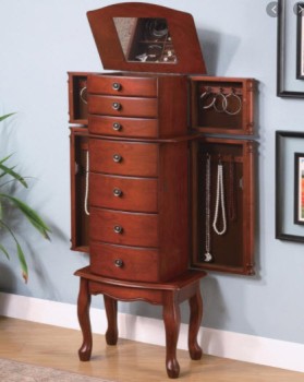 Coaster Elegant Cherry Finish Jewelry Armoire