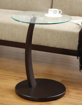 Coaster Glass & Cappuccino Finish Accent Table