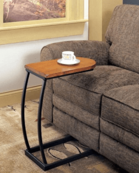Coaster Rich Brown Accent Table with Black Metal Frame