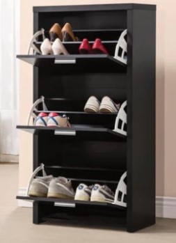 Coaster Black 3-Shelf Shoe Rack
